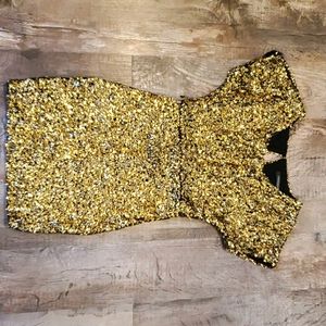 Gold Sequin Cocktail Dress